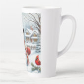 かわいいヴィンテージ/お洒落クリスマス/冬雪だるま カフェラテマグ (右)