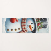 かわいいヴィンテージ/お洒落クリスマス/冬雪だるま ヨガマット (正面(横))