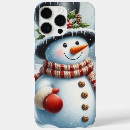 かわいいヴィンテージ/お洒落クリスマス/冬雪だるま Case-Mate iPhoneケース (裏面)