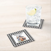 かわいいヴィンテージ ファームハウススタイルの誕生日 スクエアペーパーコースター (インサイチュ)