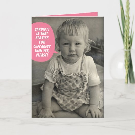 かわいいヴィンテージ·フォト·カーディスペインのオはカップケーキ用 カード (正面)