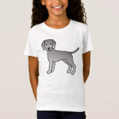 かわいいヴェイマラナー犬のイラスト Tシャツ (正面)