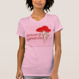 かわいい一月のカーネーションの誕生日 Tシャツ