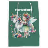 かわいい一角妖精のカスタマイズ可能な大きな抱き枕 ミディアムペーパーバッグ (裏面)