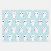 かわいい一角猫たち – 子供の誕生日 ラッピングペーパーシート (正面2)