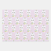 かわいい一角猫たち – 子供の誕生日 ラッピングペーパーシート (正面)