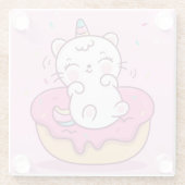 かわいい一角猫 ガラスコースター (裏面)