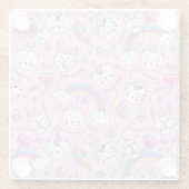 かわいい一角猫 ガラスコースター (裏面)