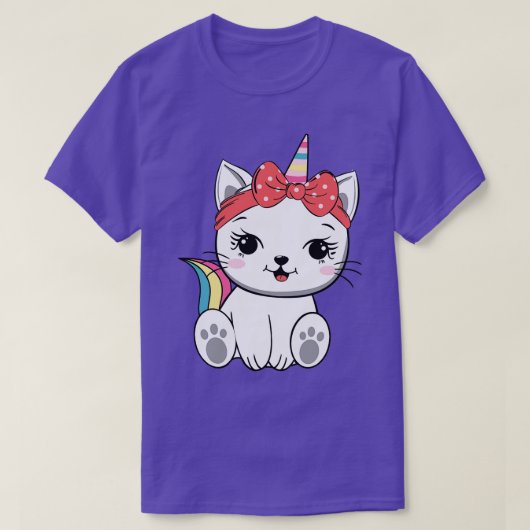 かわいい一角猫 Tシャツ (デザイン正面)