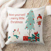 かわいい一角獣と妖精の名前をカスタムするメリークリスマス クッション (ブランケット)