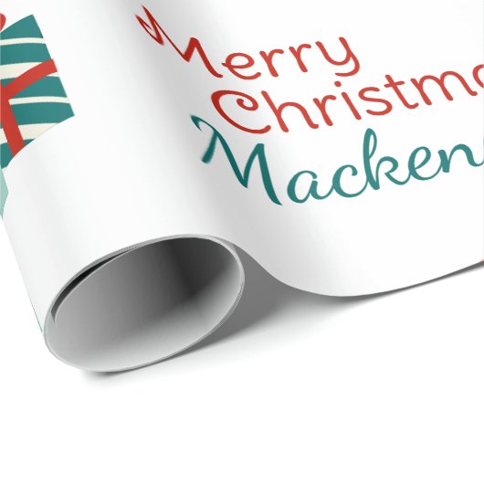 かわいい一角獣と妖精の名前をカスタムするメリークリスマス ラッピングペーパー (ロールコーナー)