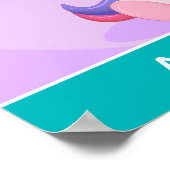 かわいい一角獣と風船が夢を大パーソナライズされたきく ポスター (角)