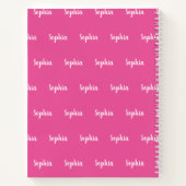 かわいい一角獣のピンクキパーソナライズされたッズ ノートブック (裏面)