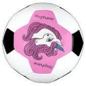 かわいい一角獣の名前をカスタムする&カラーサッカーボール サッカーボール (回転)