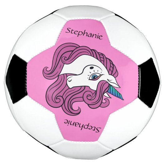 かわいい一角獣の名前をカスタムする&カラーサッカーボール サッカーボール (回転)