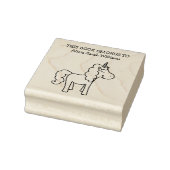 かわいい一角獣の本は属すパーソナライズされた蔵書票 ラバースタンプ (スタンプ)