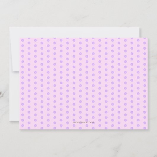 かわいい一角獣の赤ちゃん女の子の5歳の誕生日パーティー 招待状 (裏面)