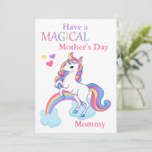 かわいい一角獣の魔法の母の日の子供 カード (スタンド正面)