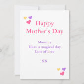 かわいい一角獣の魔法の母の日の子供 カード (裏面)