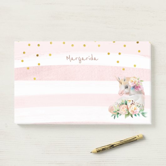 かわいい一角獣の魔法少女 ポストイット (デスク)