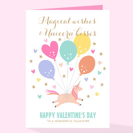 かわいい一角獣キッズバレンタインデー シーズンカード