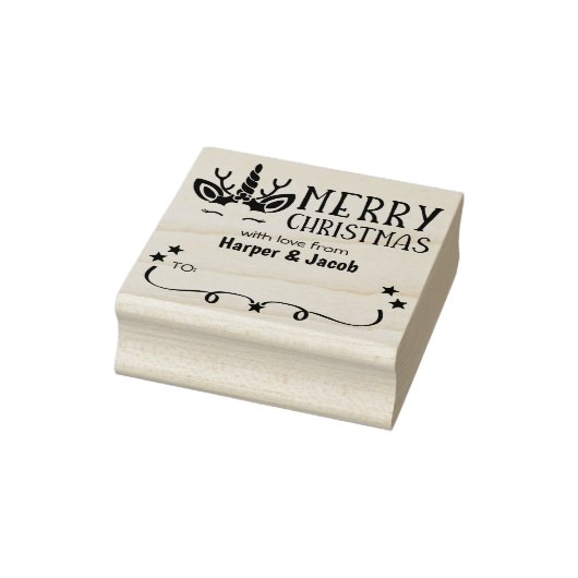 かわいい一角獣メリークリスマス ラバースタンプ (スタンプ)