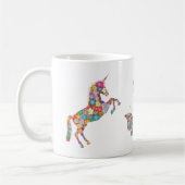 かわいい一角獣芸術的の蝶の名前をパーソナライズ コーヒーマグカップ (左)