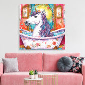 かわいい一角獣（ユニコーン） キャンバスプリント (インサイチュ (リビング))