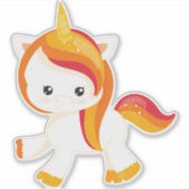 かわいい一角獣、小さな一角獣、魔法、おとぎ話 シール (正面)