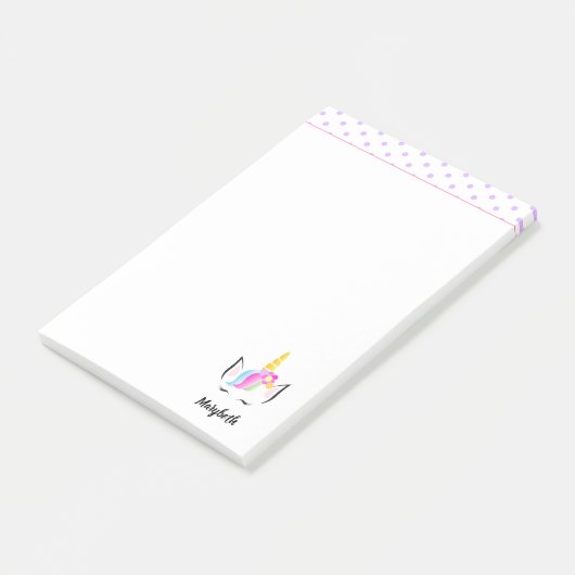 かわいい一角花クラウンイラストレーションガールズ名 ポストイット (アングル)