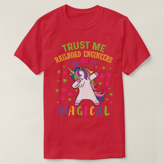 かわいい一角鉄道エンジニアギフト Tシャツ (デザイン正面)