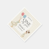 かわいい一間抜けヶ月誕生日パーティー スタンダードカクテルナプキン (角)