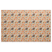 かわいい七面鳥とかぼちゃ模様 ファブリック (ファットクウォーター)