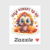 かわいい七面鳥と紅葉 シール (シート)