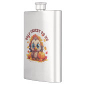 かわいい七面鳥と紅葉 フラスク (左)