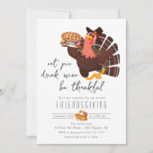 かわいい七面鳥の友達がディナー 招待状 (正面)