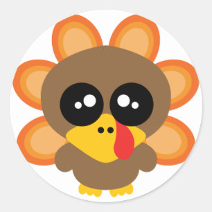 🦃かわいい七面鳥の少年2.0 /感謝祭 ラウンドシール