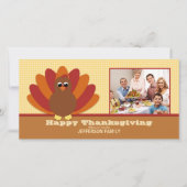 かわいい七面鳥の感謝祭の家族のフォトカード シーズンカード (正面)