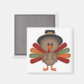 かわいい七面鳥の感謝祭（カスタマイズ可能） マグネット (正面/裏面)