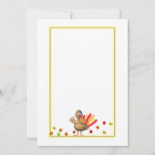かわいい七面鳥の秋の赤ちゃんシャワー 招待状 (裏面)