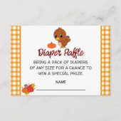 かわいい七面鳥の赤ちゃんシャワーおむつラッフル エンクロージャーカード (正面)