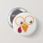 かわいい七面鳥の顔 缶バッジ (正面&裏面)