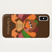かわいい七面鳥を加えます一流の感謝祭をがつがつむさぼって下さい Case-Mate iPhoneケース (裏面(横))