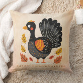 かわいい七面鳥ハッピーサンクスギビング装飾用クッション クッション (ブランケット)