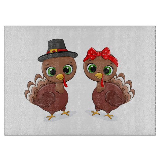 かわいい七面鳥 カッティングボード (正面)