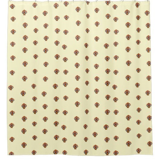 かわいい七面鳥 シャワーカーテン (正面)