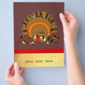 かわいい七面鳥 チラシ (手)