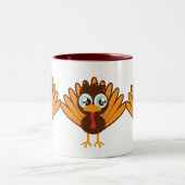 かわいい七面鳥 ツートーンマグカップ (中央)