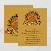 かわいい七面鳥 招待状 (正面/裏面)