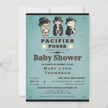 かわいい三つ子おしゃぶりポスト西ベビーシャワー